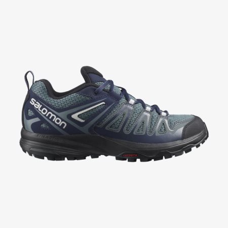Salomon X CREST Womens Hiking Shoes Blue/Green UK QHEK